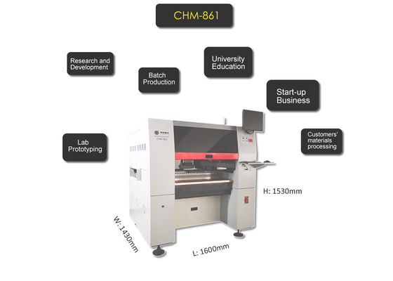 CHM-861 SMD Chip Mouter Pnp Machine 8 هد 100 فیدر PCB Line Assembly