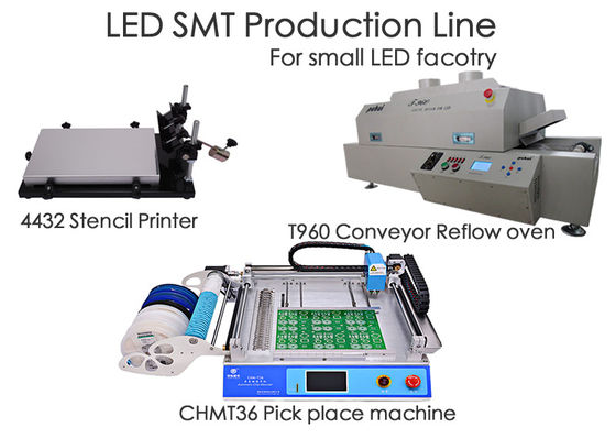 خط تولید SMT تراشه نصب کننده CHMT36 ، چاپگر استنسیل ، اجاق گاز T960 ، برای کارخانه های کوچک