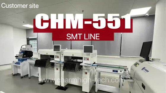 خط SMT کوچک و متوسط با چاپگر 3250 استکنیل CHM-551 SMT Pick and Place Machine 830 فر