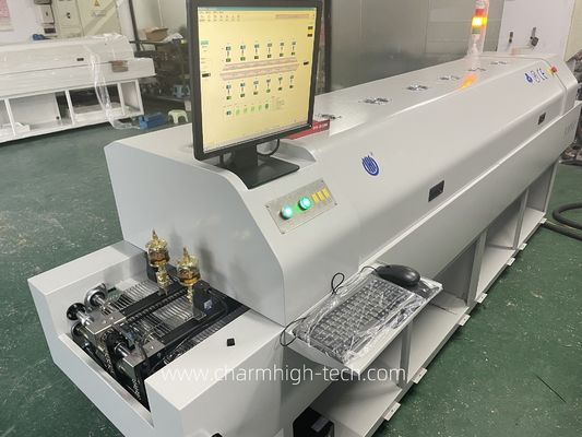 CHM-PC6635 کوره بازپرداخت بدون سرب با کنترل PC 6 منطقه دمایی و 2200 * 350mm منطقه گرمایش برای سولدر SMT