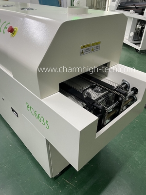 PC6635 ریل + کنترل PC کوره بازپرداخت بدون سرب 2200 * 350mm 6 temp Zones Soldering Machine