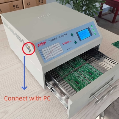 اجاق گاز مینی Reflow 300 * 320mm 1500w T962A با ایستگاه جوش مادون قرمز بخاری IC