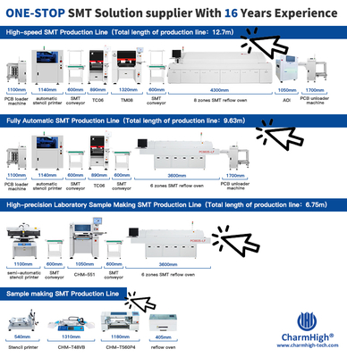 Charmhigh SMT PCB Assembly Line with GKG-GSE Printer & 8-Zone Reflow