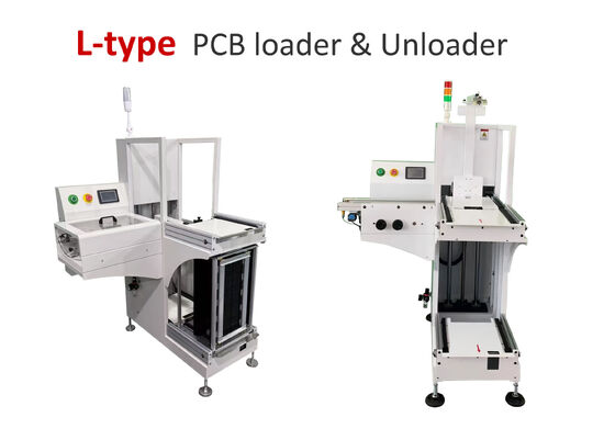 Compact Design L-Type PCB Loader Unloader for Magazine Loading SMT Production Line