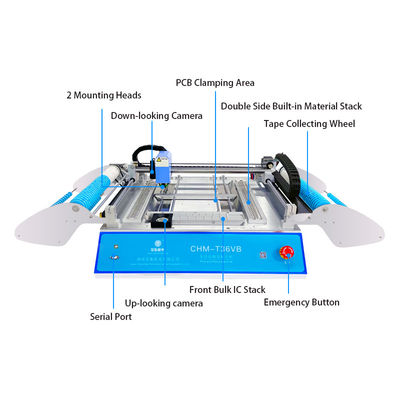 مجموعه SMT دو طرفه CHMT36VB دستگاه انتخاب و قرار دادن میز 58 تغذیه کننده