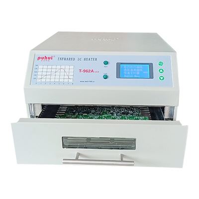 T962A با اگزوز Benchtop Reflow کوره 300 * 320mm 1500w IC بخاری مادون قرمز ایستگاه لحیم کاری مادون قرمز