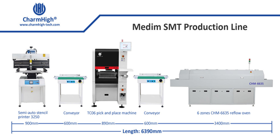 خط توليد SMT متوسط، 6 سر TC06 تشکيلات كامل PCB